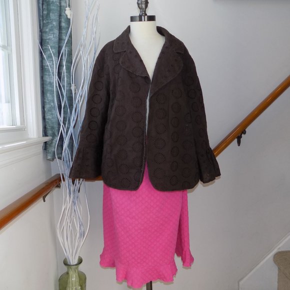 Vintage 100% Cotton Pink Textured Skirt Plus Size 18W - Picture 3 of 4